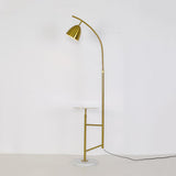 Rani Modern Tall Floor Lamp with Integrated Marble Tray and Metal Frame