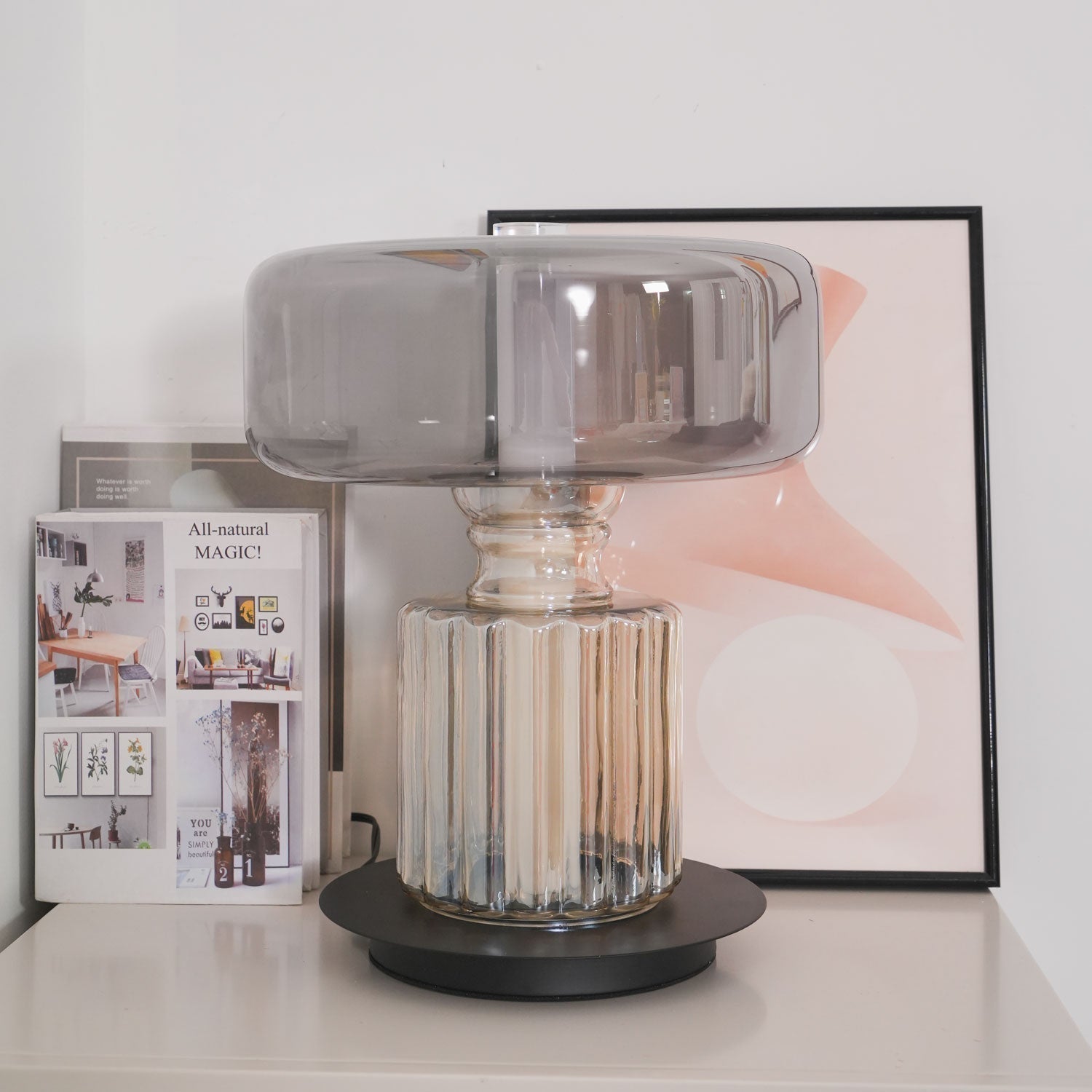 Rapanui Hand Blown Glass Table Lamp with Touch Sensor and Integrated LED Lighting