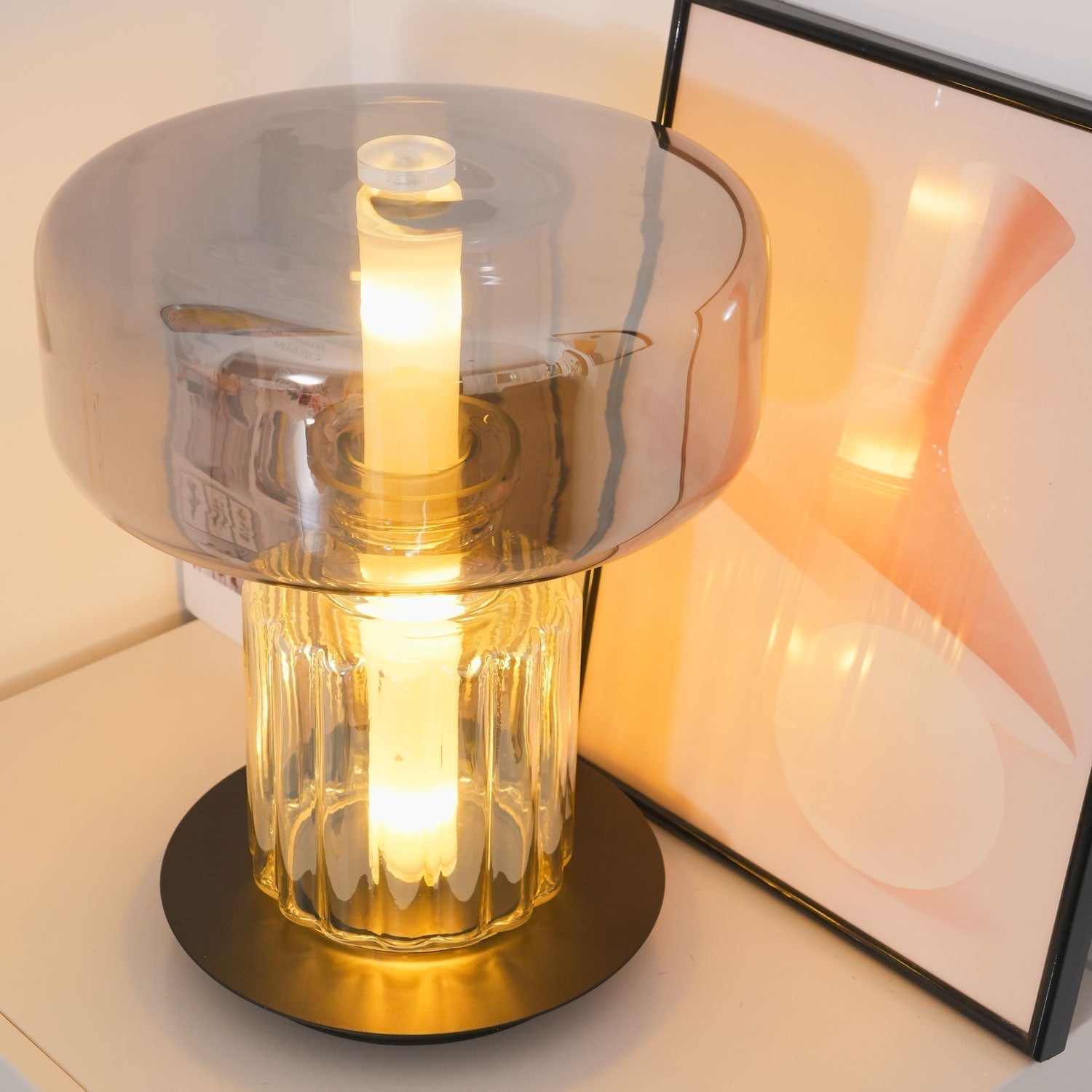 Rapanui Hand Blown Glass Table Lamp with Touch Sensor and Integrated LED Lighting