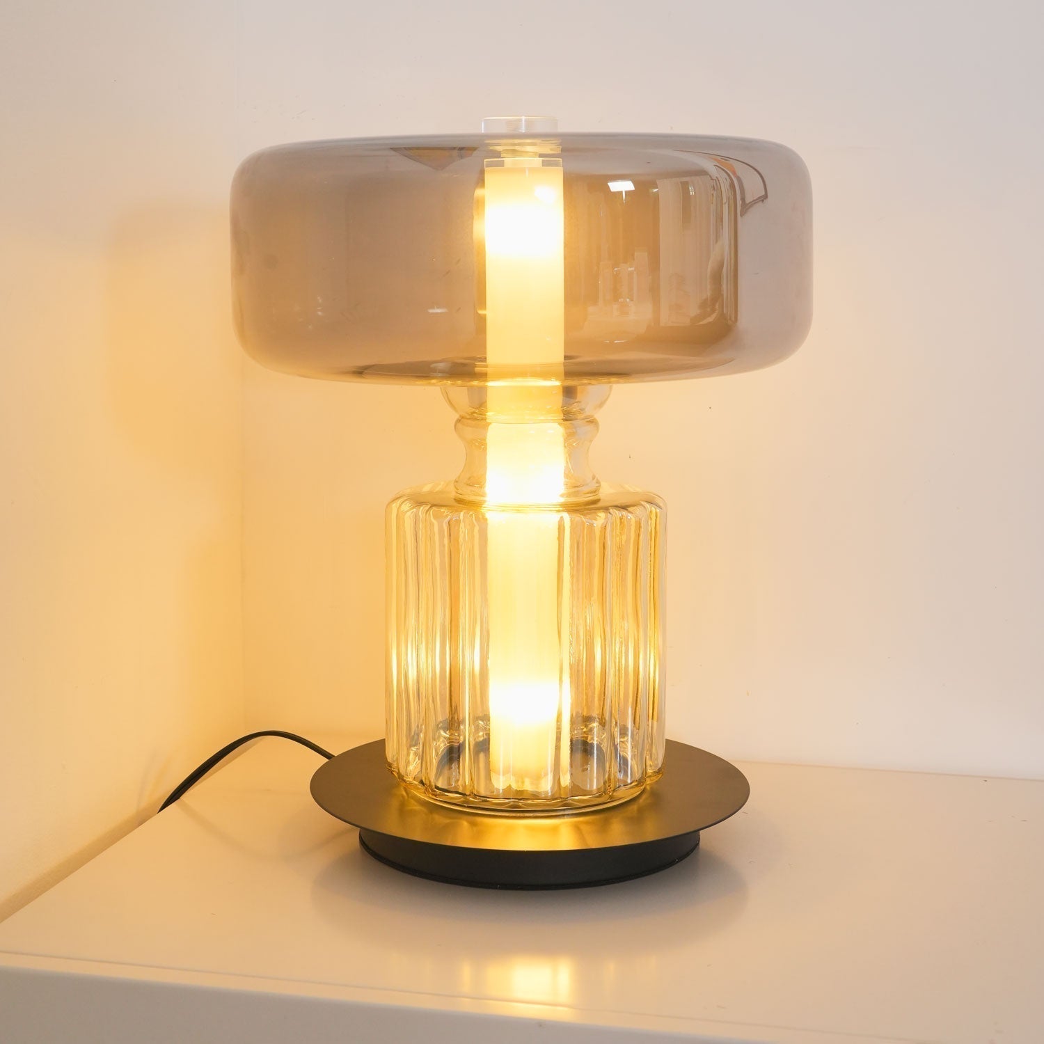 Rapanui Hand Blown Glass Table Lamp with Touch Sensor and Integrated LED Lighting