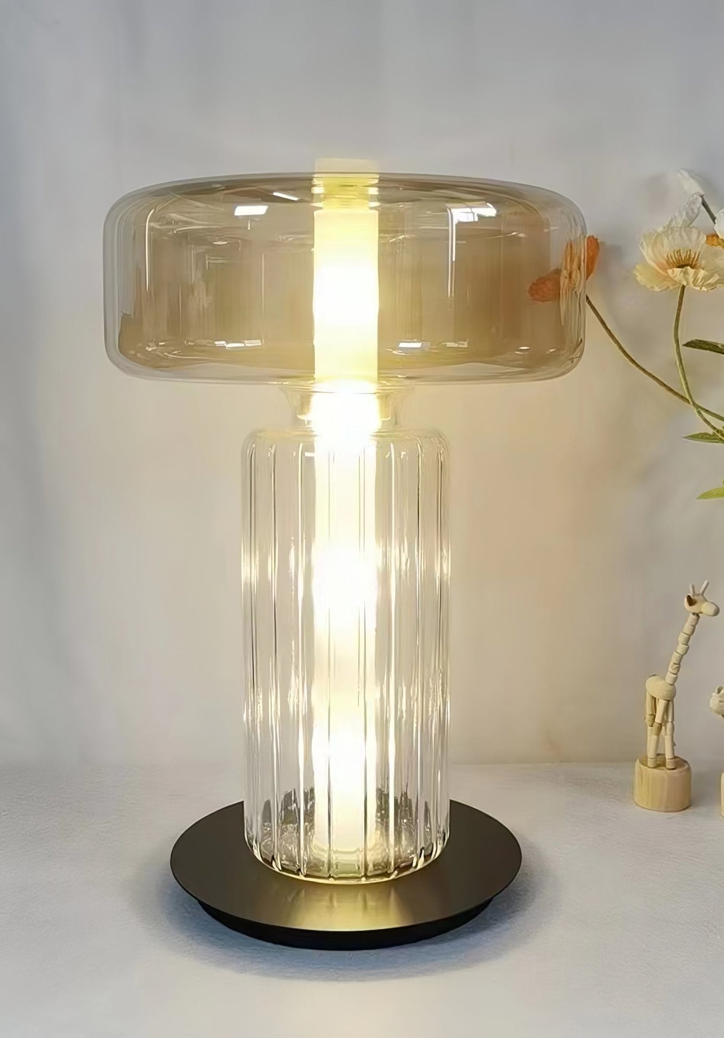 Rapanui Hand Blown Glass Table Lamp with Touch Sensor and Integrated LED Lighting