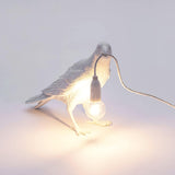 Artistic Raven Bird Table Lamp Resin Sculpture Desk Light with Edison Bulb Socket