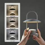 Portable Rechargeable LED Accent Lamp with Metal Shade for Modern Indoor Lighting