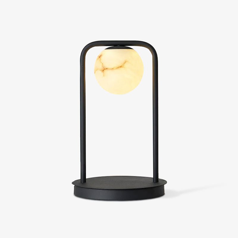 Geometric Alabaster Accent Desk Lamp with Downward Spotlight for Indoor Decor