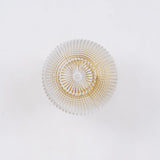 Reeded Glass Globe Flush Mount Ceiling Light Antique Brass Indoor Lighting