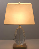 Elegant Regal Crystal Table Lamp Modern Nightstand Light with Fabric Shade