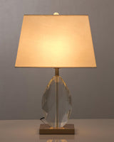 Elegant Regal Crystal Table Lamp Modern Nightstand Light with Fabric Shade