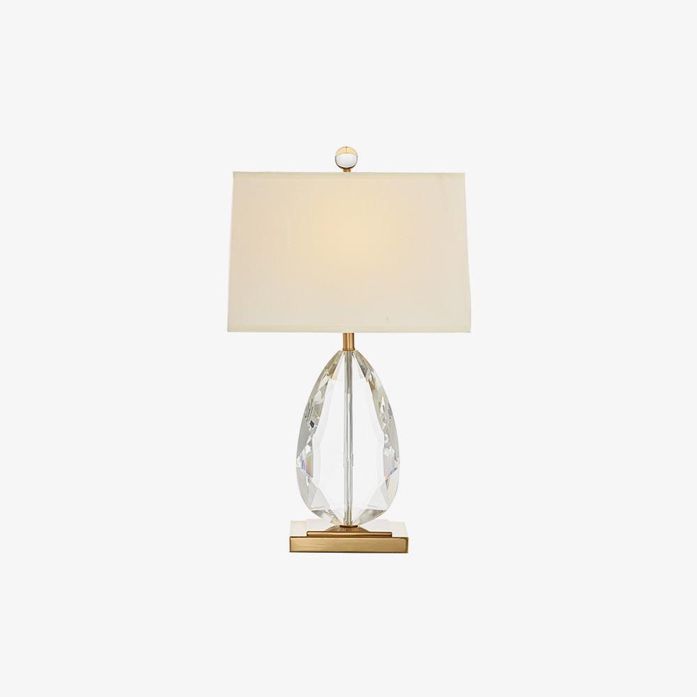 Elegant Regal Crystal Table Lamp Modern Nightstand Light with Fabric Shade