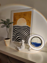 3D Moving Sand Landscape Table Lamp with Built in Battery and Adjustable LED Lighting for Home Decor