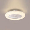 Modern 22 Inch Round Flush Mount Enclosed Ceiling Fan with Remote Control LED Light