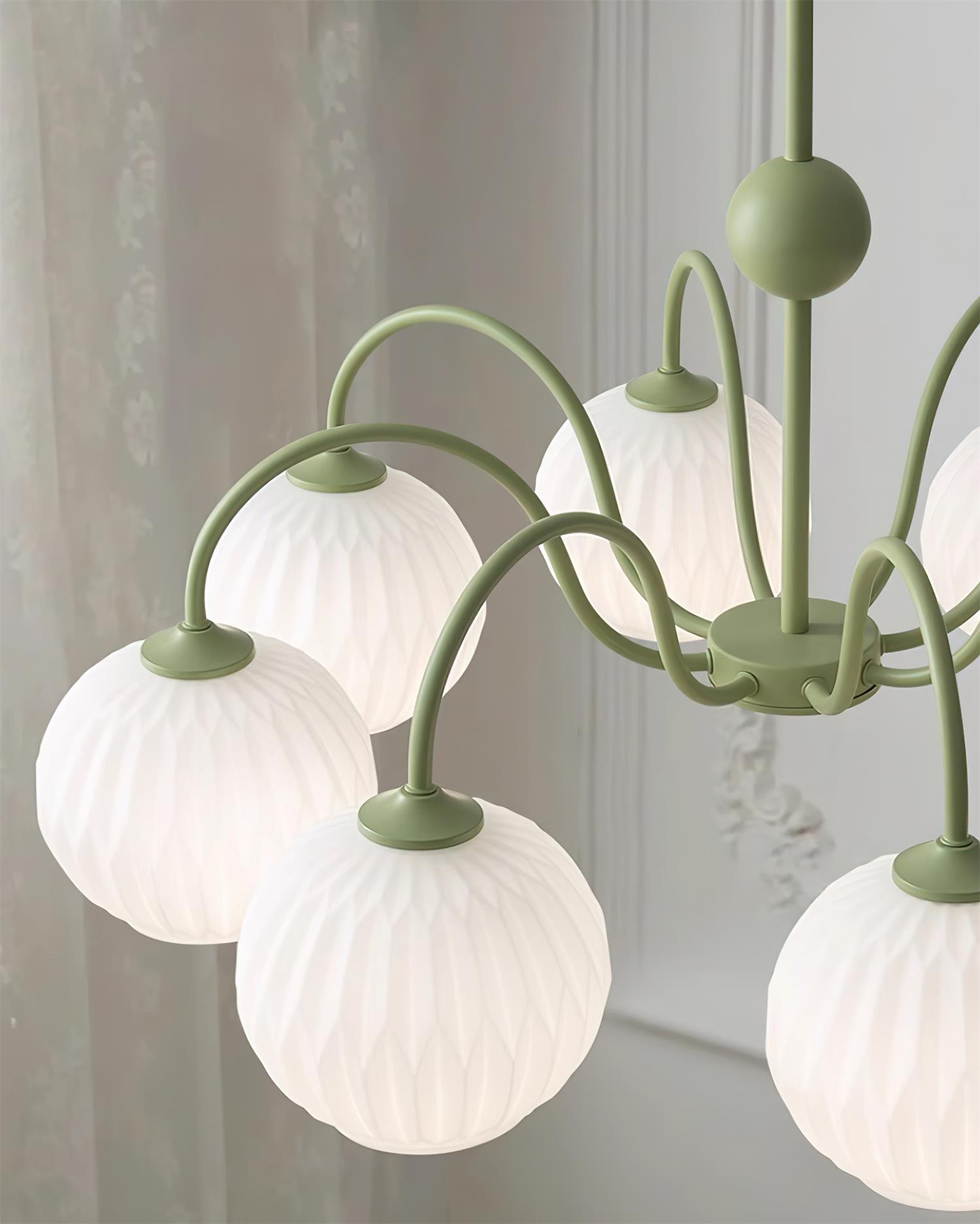 modern-ribbed-glass-globe-chandelier-metal-frame-pendant-light-for-living-room-and-dining-space