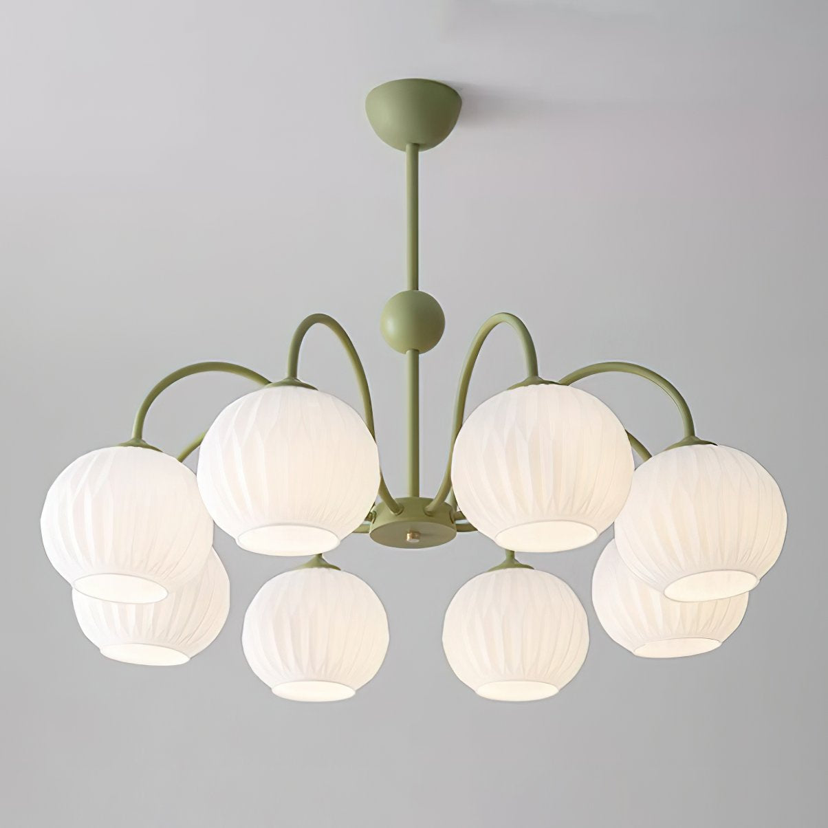 modern-ribbed-glass-globe-chandelier-metal-frame-pendant-light-for-living-room-and-dining-space