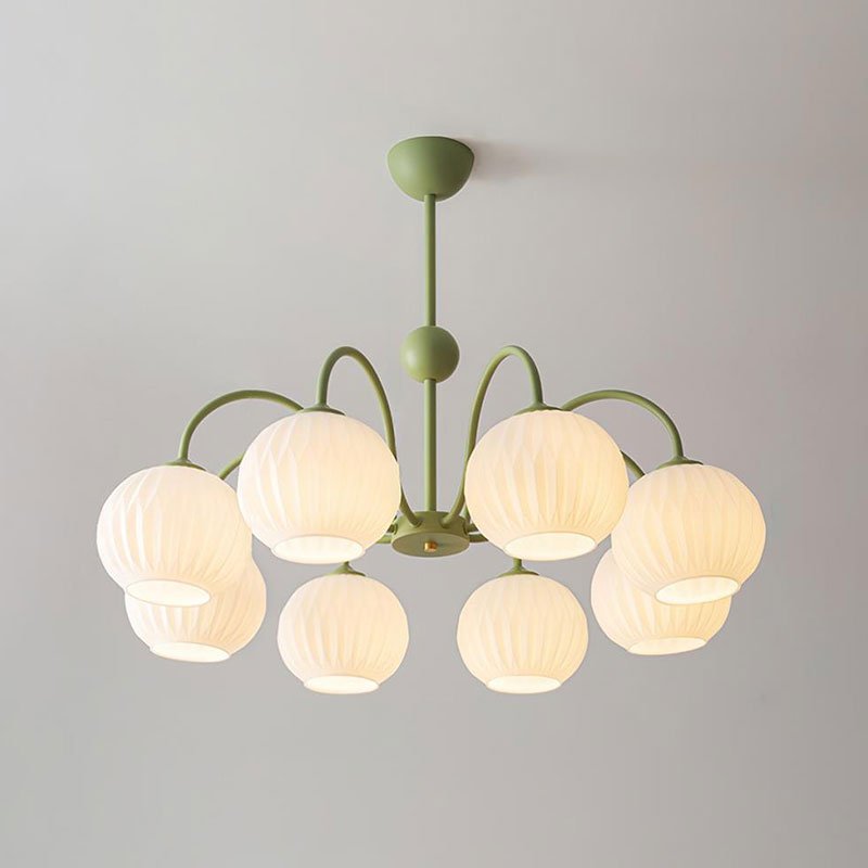 modern-ribbed-glass-globe-chandelier-metal-frame-pendant-light-for-living-room-and-dining-space