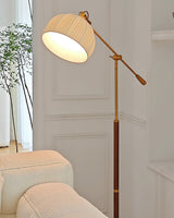 vintage-pleated-fabric-standing-lamp-with-polished-wood-base-for-living-room