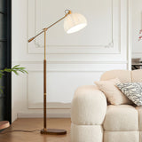 vintage-pleated-fabric-standing-lamp-with-polished-wood-base-for-living-room