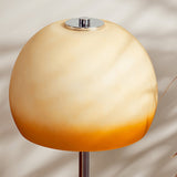 Vintage Chrome Mushroom Glass Table Lamp Retro Bedside Accent Lighting for Modern Interiors