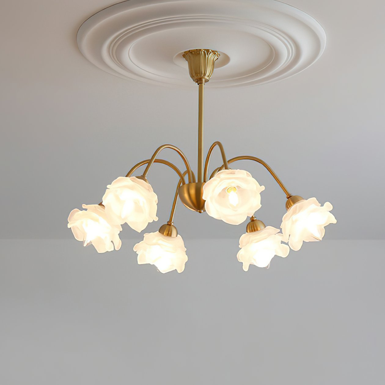 elegant-flower-petal-chandelier-vintage-glass-brass-hanging-light-fixture