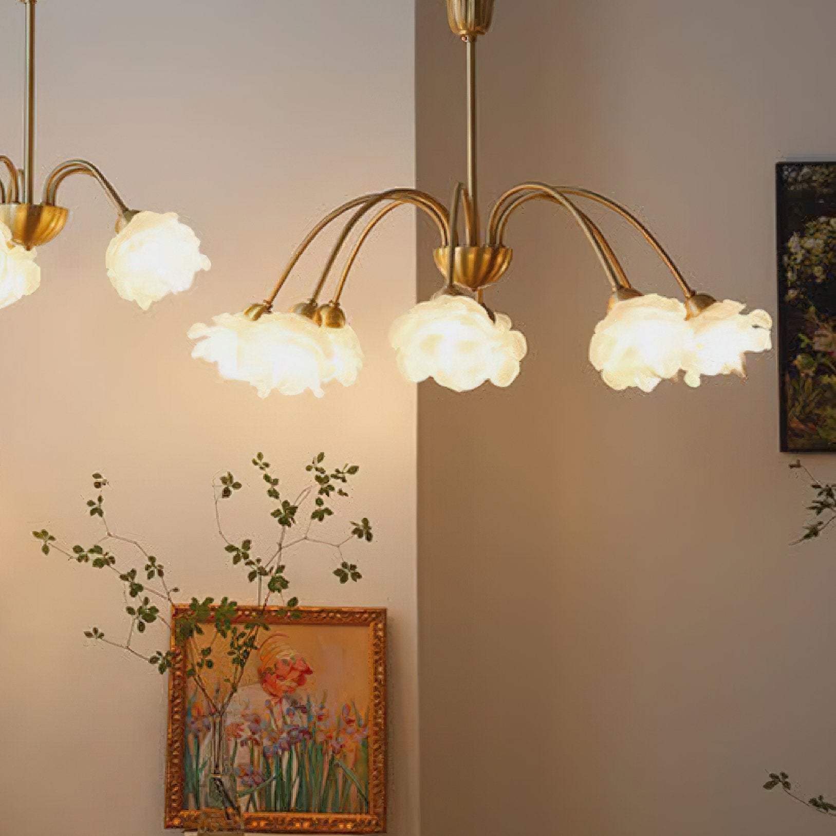 elegant-flower-petal-chandelier-vintage-glass-brass-hanging-light-fixture