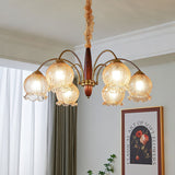 vintage-petal-glass-chandelier-mid-century-modern-wood-and-iron-pendant-lighting