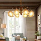 vintage-petal-glass-chandelier-mid-century-modern-wood-and-iron-pendant-lighting