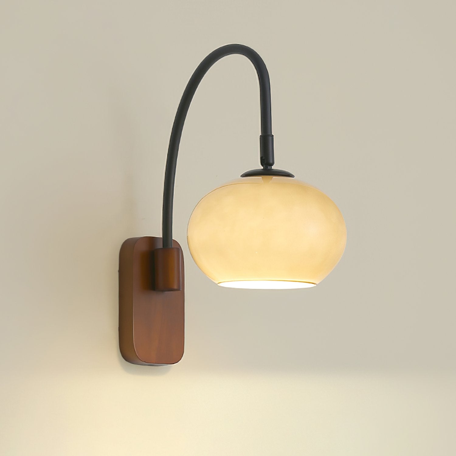elegant-walnut-wood-wall-lamp-with-white-glass-globe-shade-for-indoor-lighting