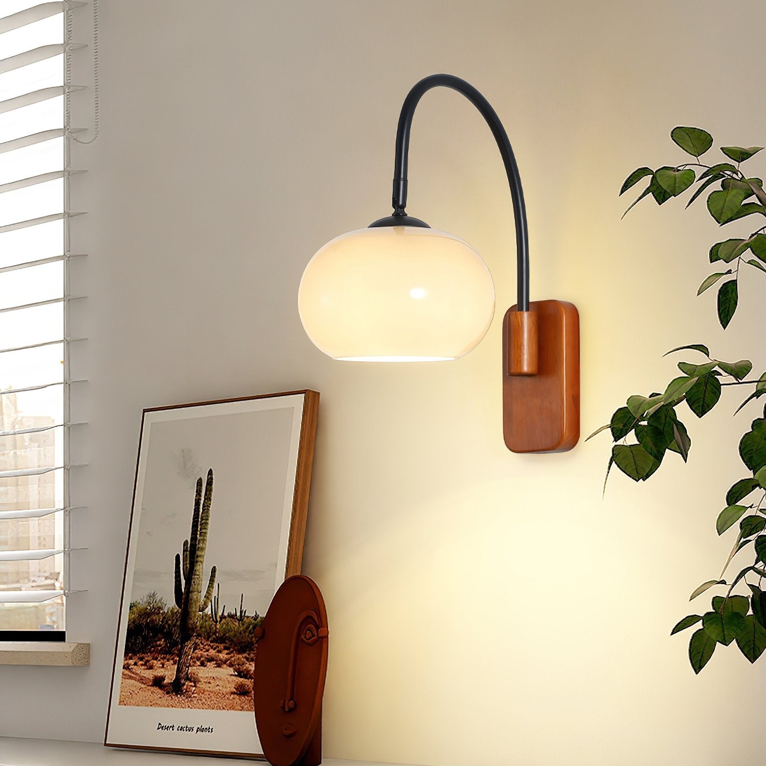 elegant-walnut-wood-wall-lamp-with-white-glass-globe-shade-for-indoor-lighting