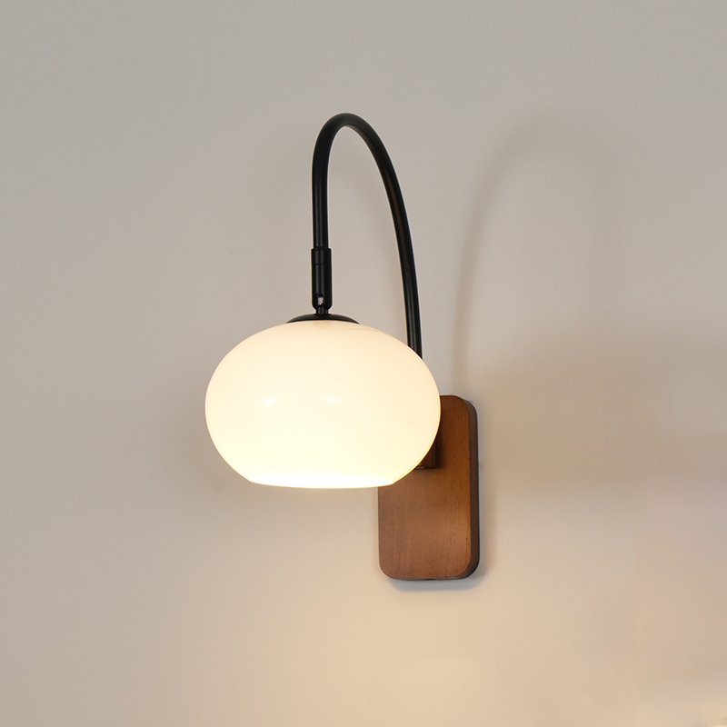elegant-walnut-wood-wall-lamp-with-white-glass-globe-shade-for-indoor-lighting