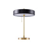 Mid Century Modern Spun Metal Table Lamp with Pull Chain and Opal Diffuser Accent