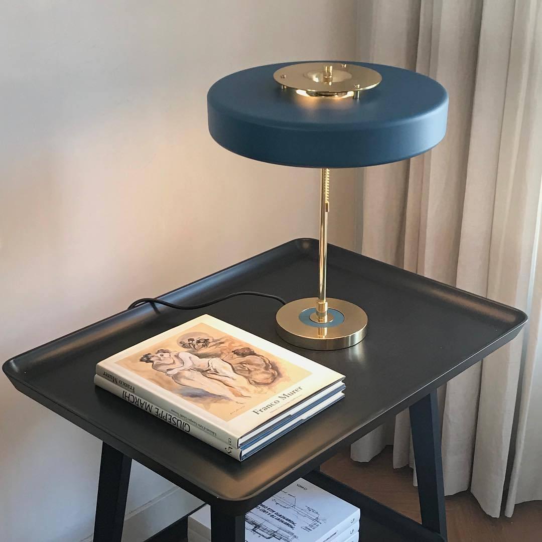 Mid Century Modern Spun Metal Table Lamp with Pull Chain and Opal Diffuser Accent