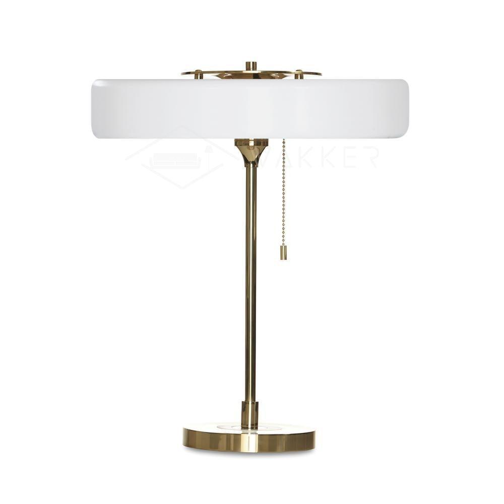 Mid Century Modern Spun Metal Table Lamp with Pull Chain and Opal Diffuser Accent