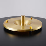 Mid Century Modern Spun Metal Table Lamp with Pull Chain and Opal Diffuser Accent