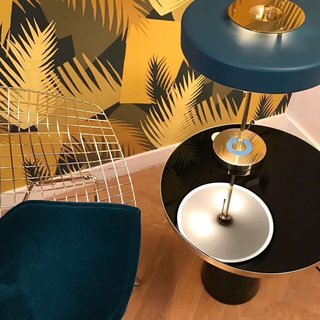 Mid Century Modern Spun Metal Table Lamp with Pull Chain and Opal Diffuser Accent