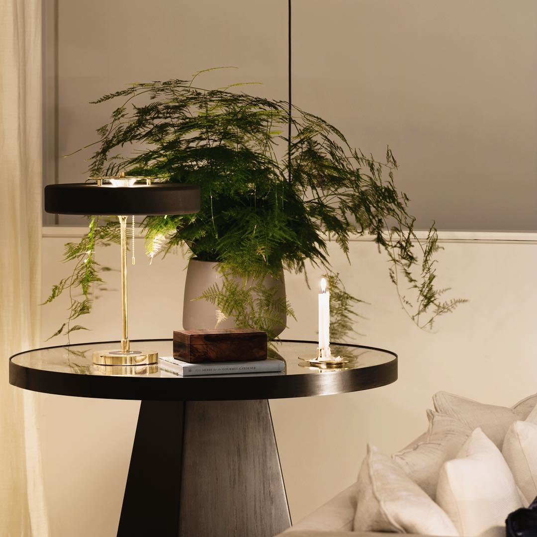 Mid Century Modern Spun Metal Table Lamp with Pull Chain and Opal Diffuser Accent