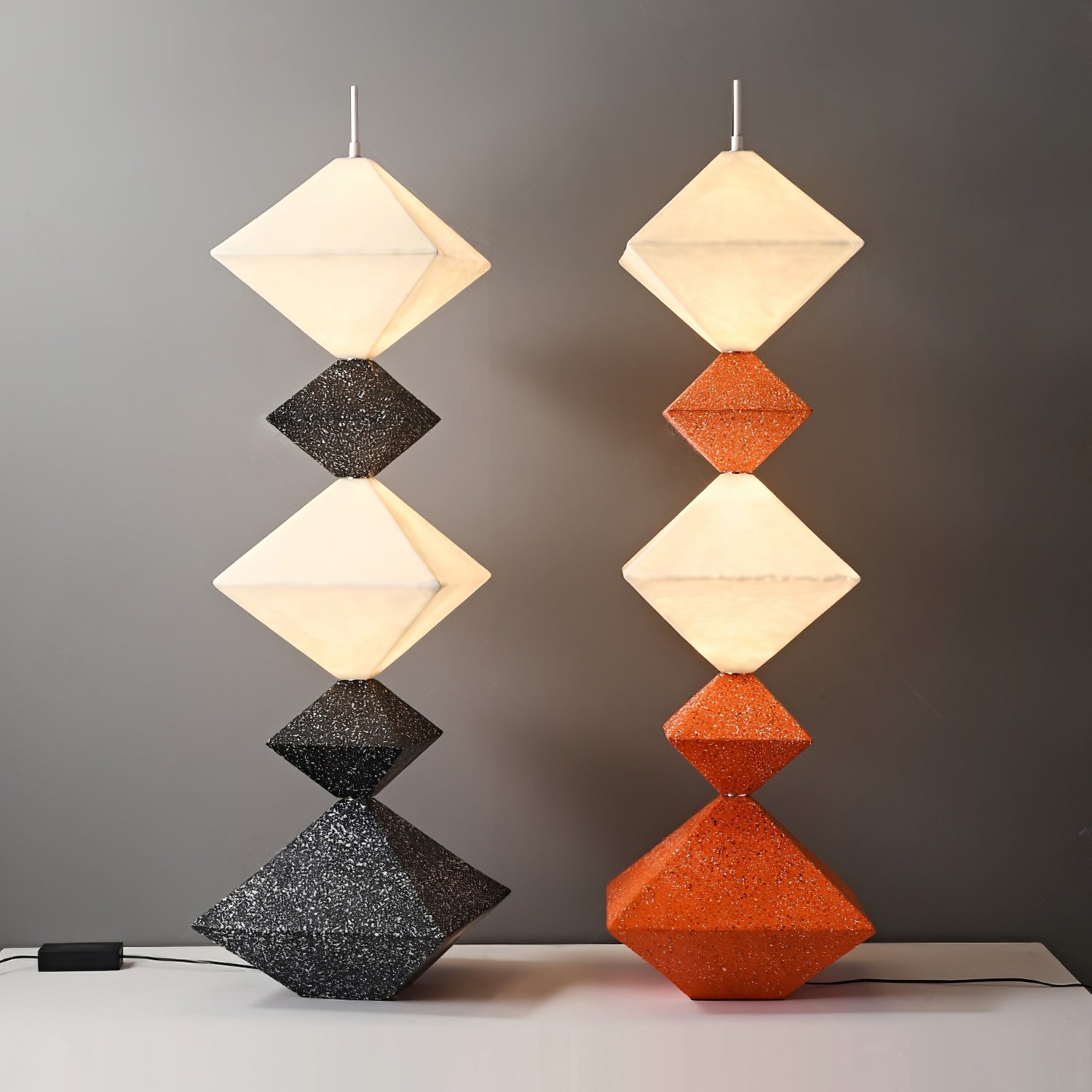 Modern Geometric Rhombus Cube LED Standing Floor Lamp for Interior Decor