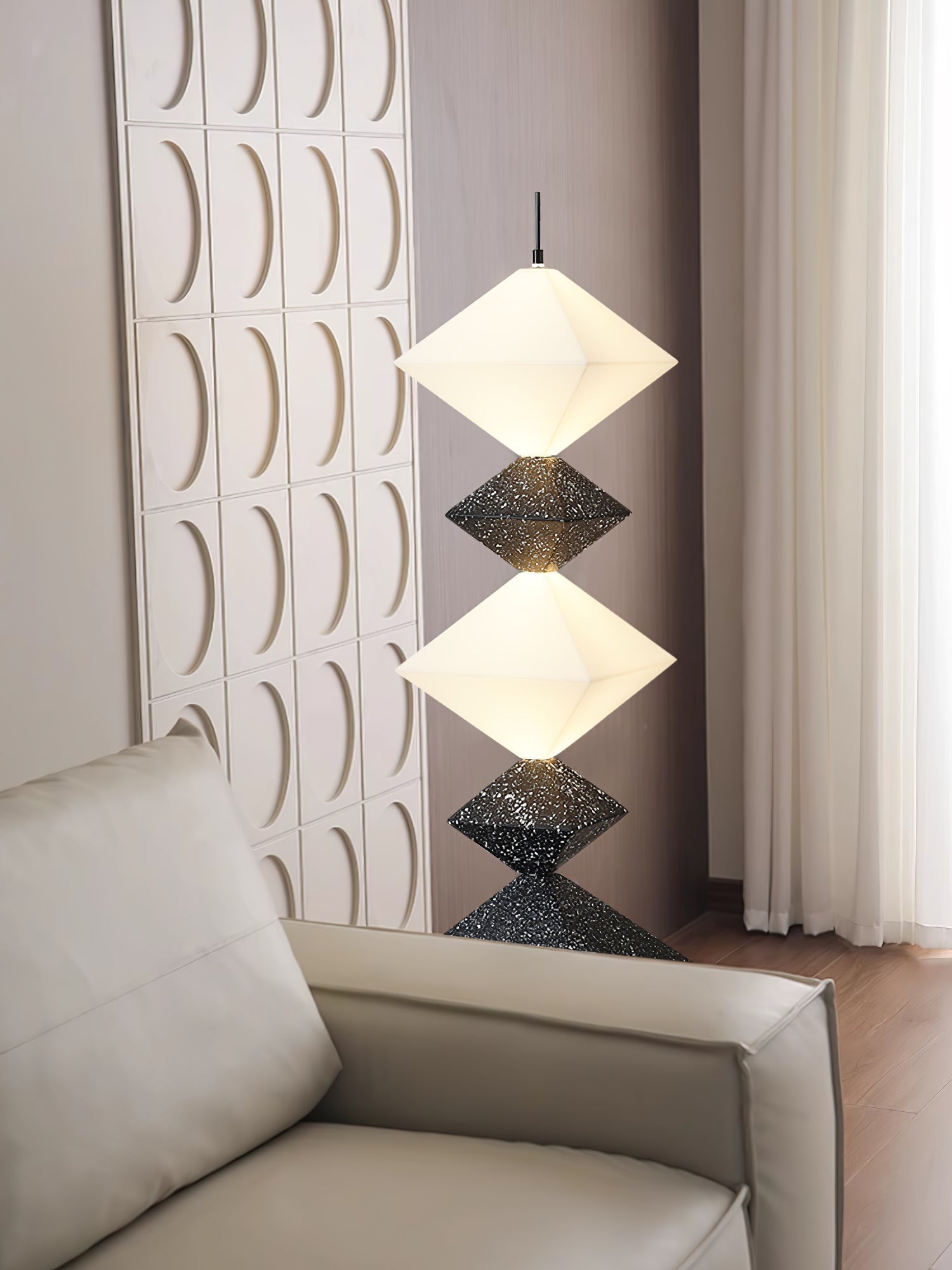 Modern Geometric Rhombus Cube LED Standing Floor Lamp for Interior Decor