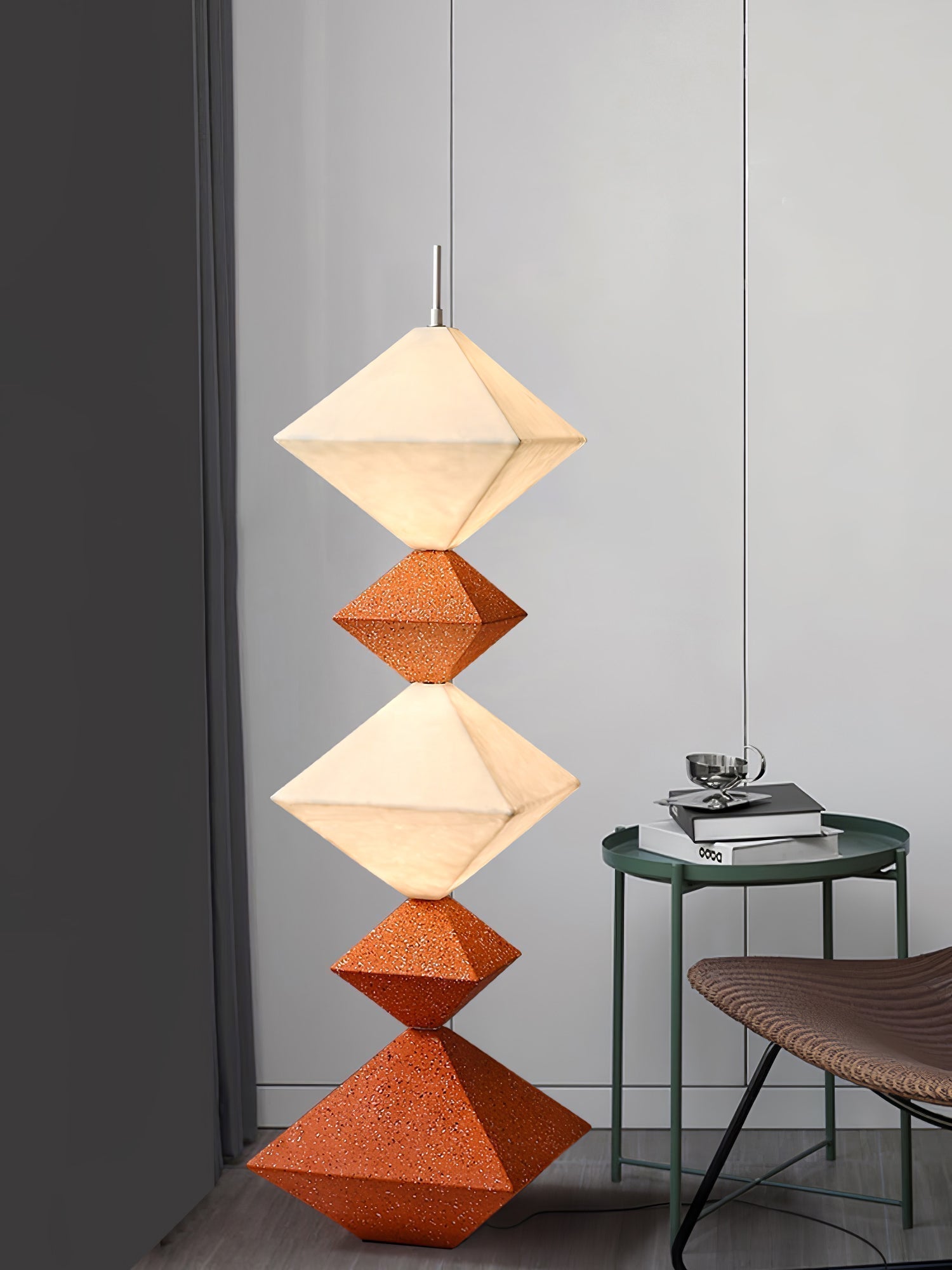 Modern Geometric Rhombus Cube LED Standing Floor Lamp for Interior Decor