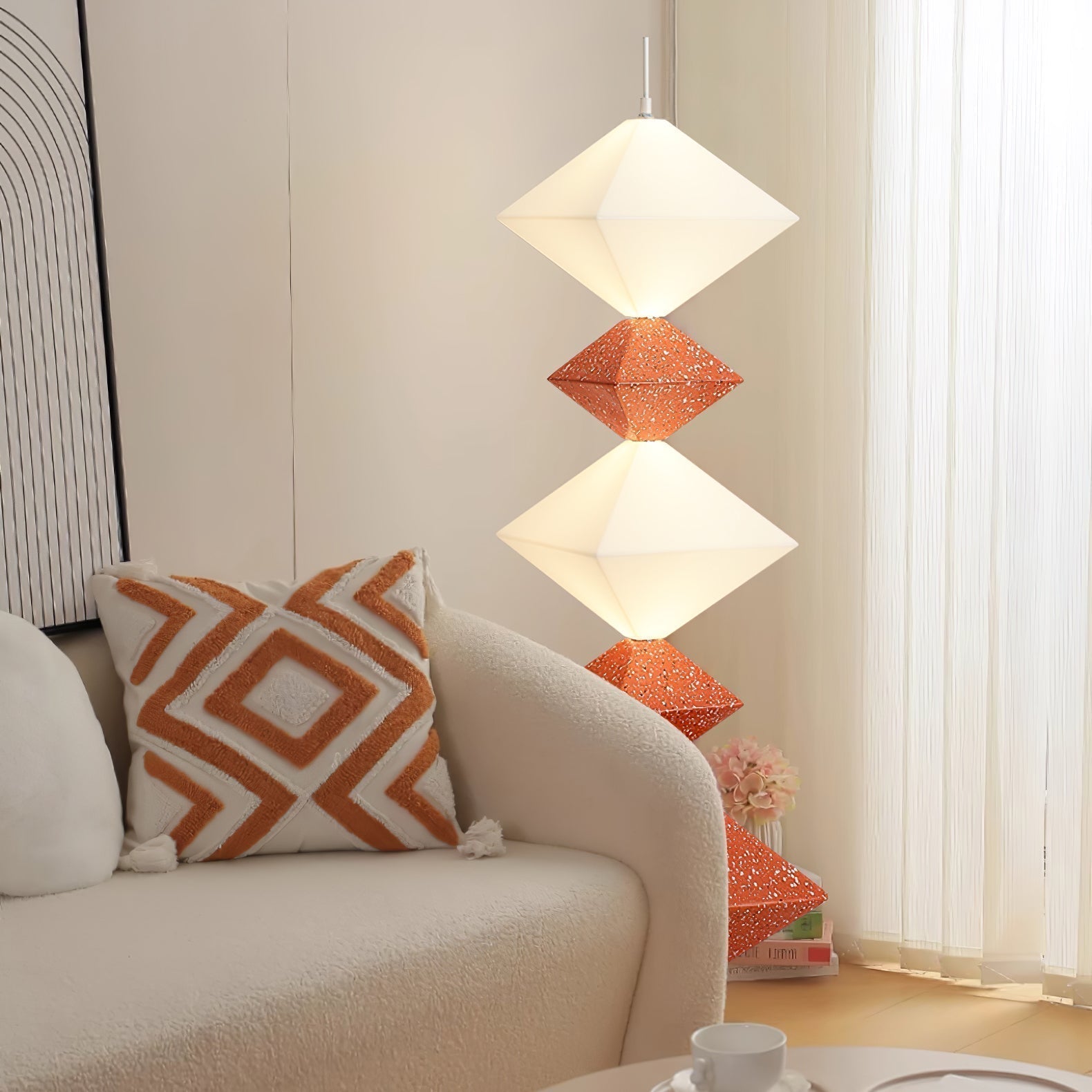 Modern Geometric Rhombus Cube LED Standing Floor Lamp for Interior Decor