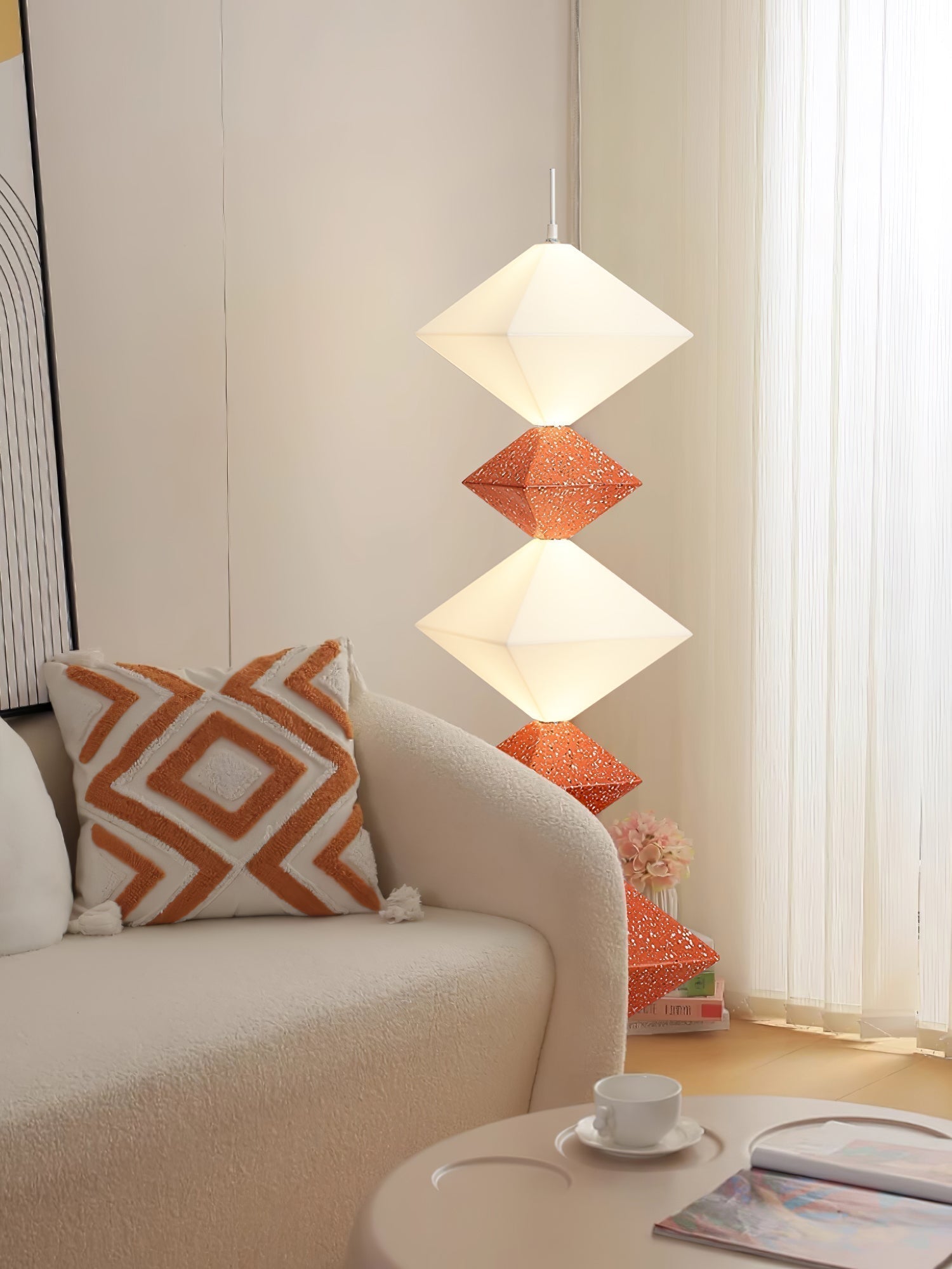 Modern Geometric Rhombus Cube LED Standing Floor Lamp for Interior Decor