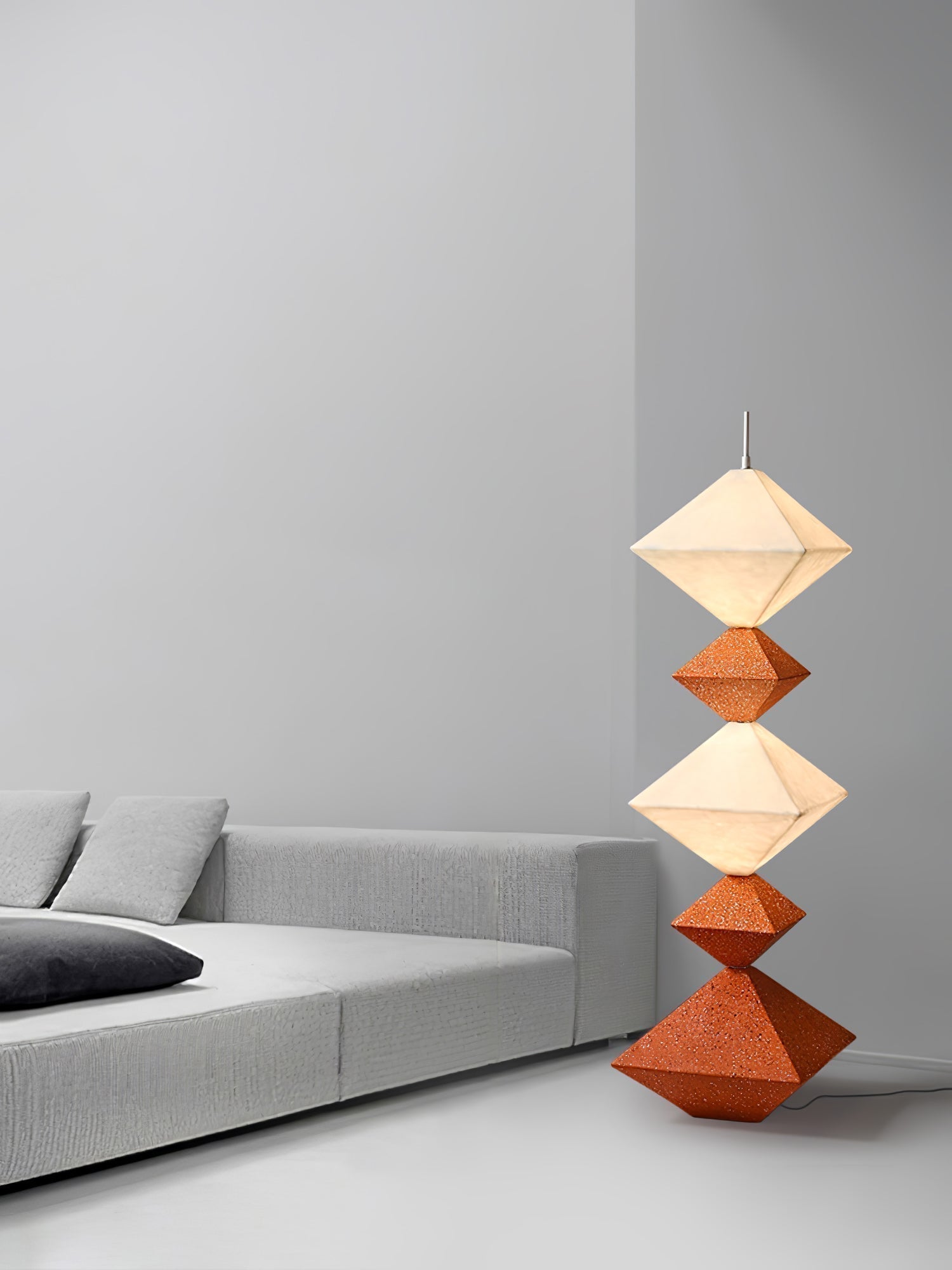Modern Geometric Rhombus Cube LED Standing Floor Lamp for Interior Decor