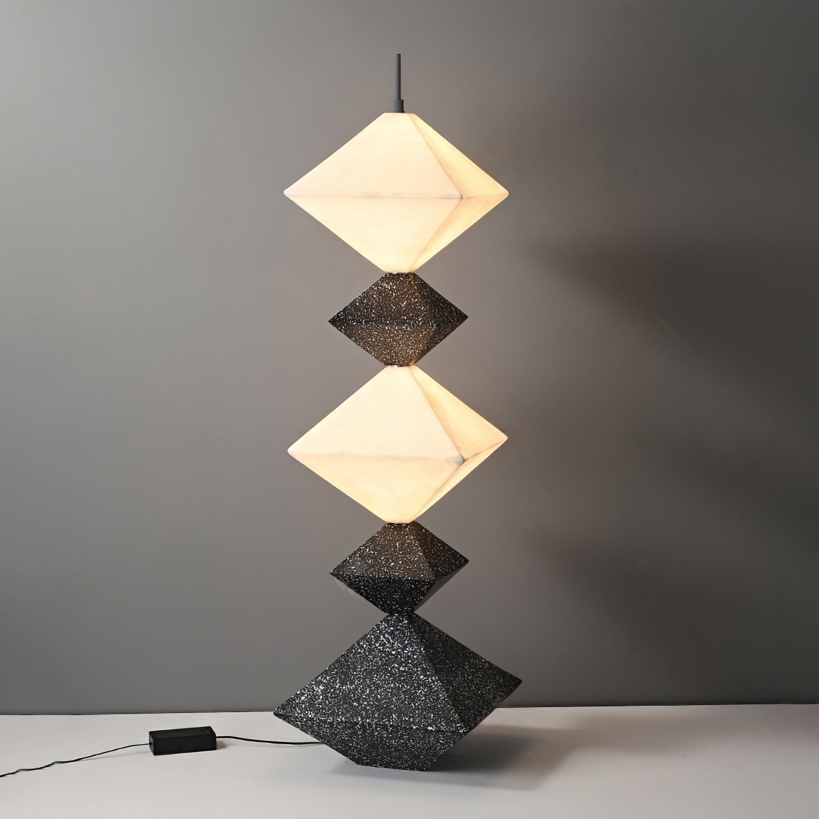 Modern Geometric Rhombus Cube LED Standing Floor Lamp for Interior Decor