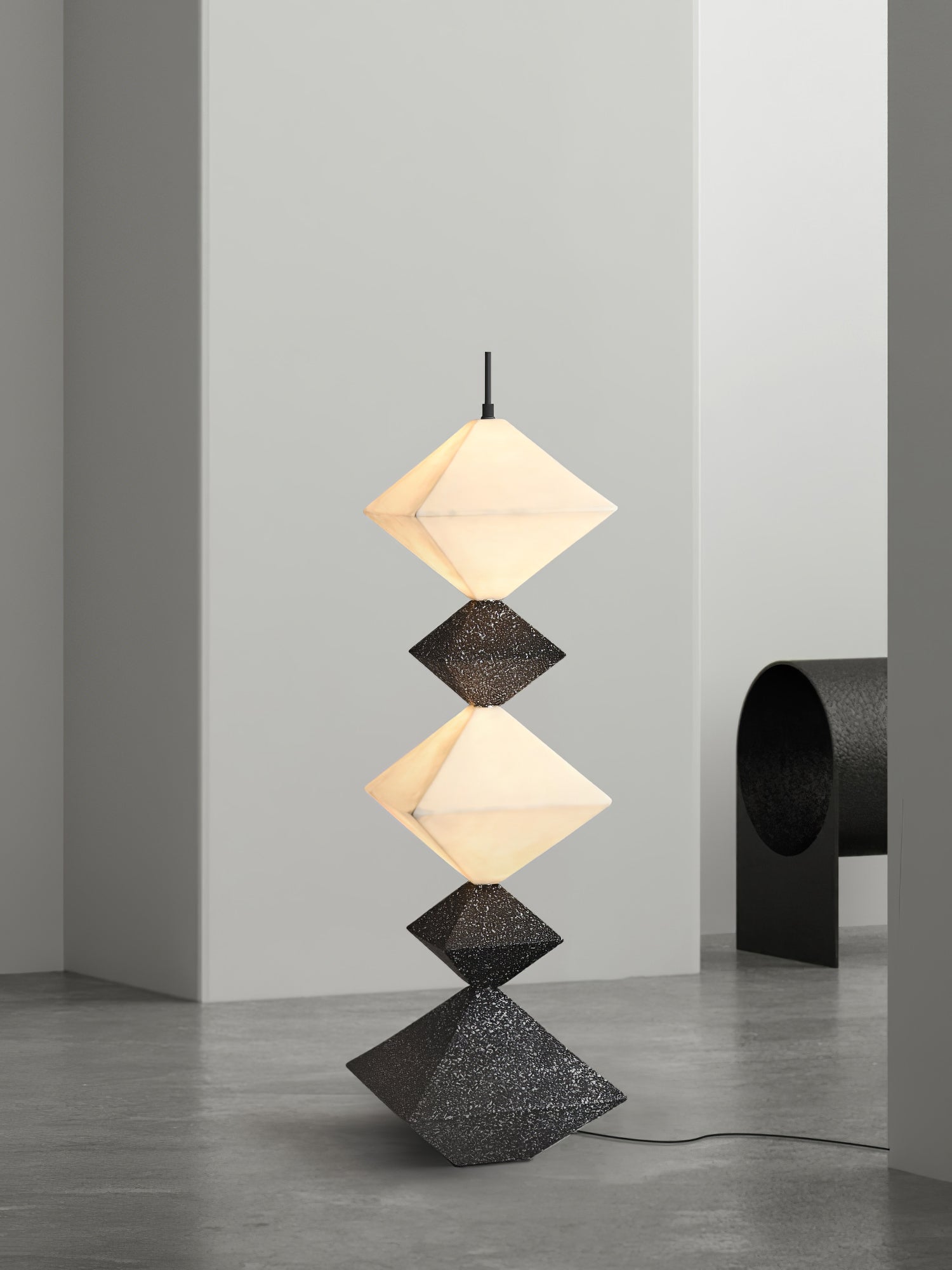 Modern Geometric Rhombus Cube LED Standing Floor Lamp for Interior Decor