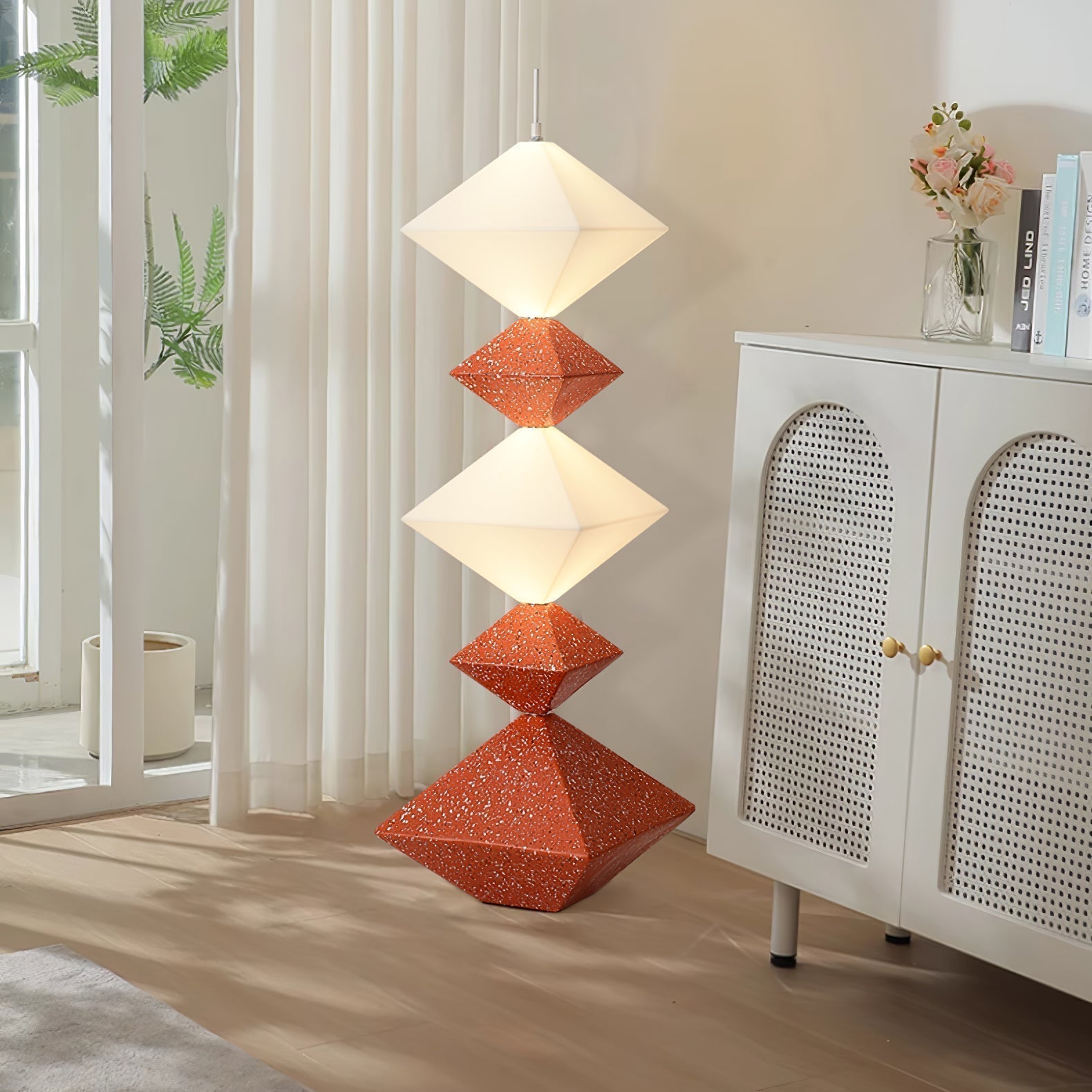 Modern Geometric Rhombus Cube LED Standing Floor Lamp for Interior Decor
