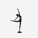 Modern Artistic Rhythmic Gymnast Sculpture Floor Lamp with Glass Globe Shade