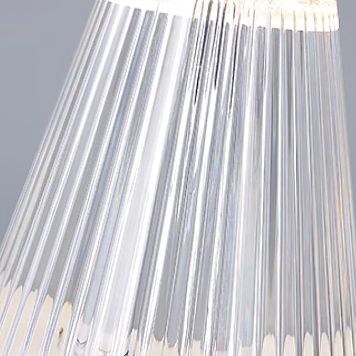 Modern Ribbed Acrylic Rechargeable LED Table Lamp with USB Battery Power for Bedside
