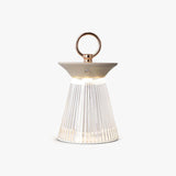 Modern Ribbed Acrylic Rechargeable LED Table Lamp with USB Battery Power for Bedside
