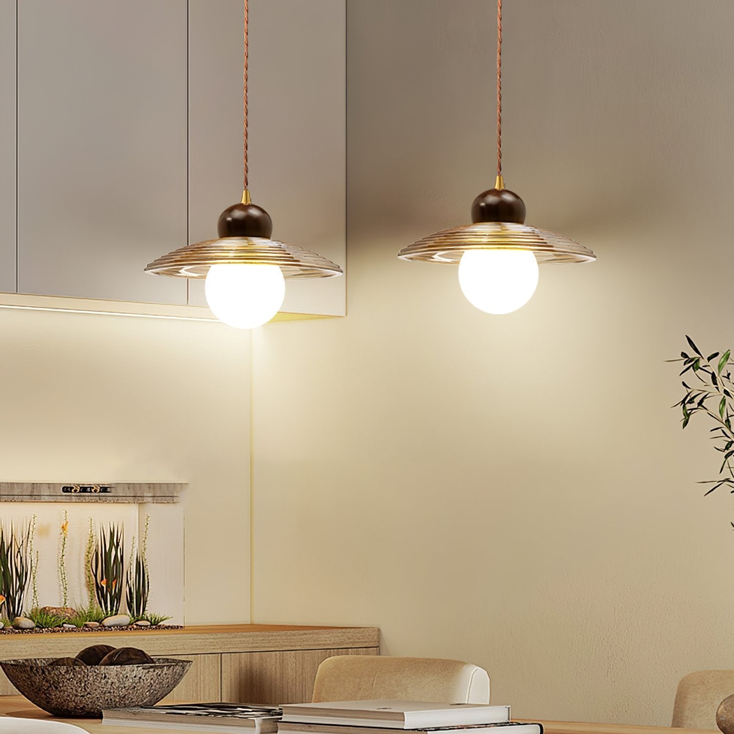 vintage-handcrafted-lotus-ribbed-glass-pendant-light-cognac-floral-ceiling-lamp-for-dining-room
