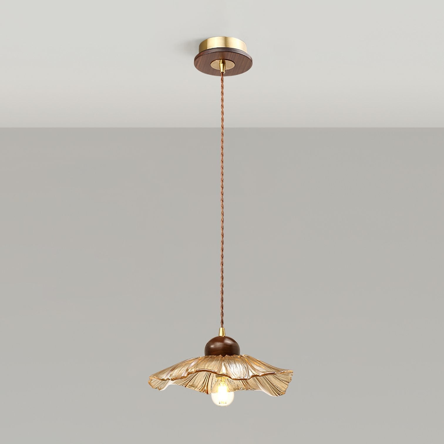 vintage-handcrafted-lotus-ribbed-glass-pendant-light-cognac-floral-ceiling-lamp-for-dining-room