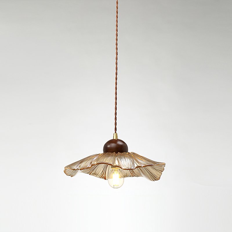 vintage-handcrafted-lotus-ribbed-glass-pendant-light-cognac-floral-ceiling-lamp-for-dining-room
