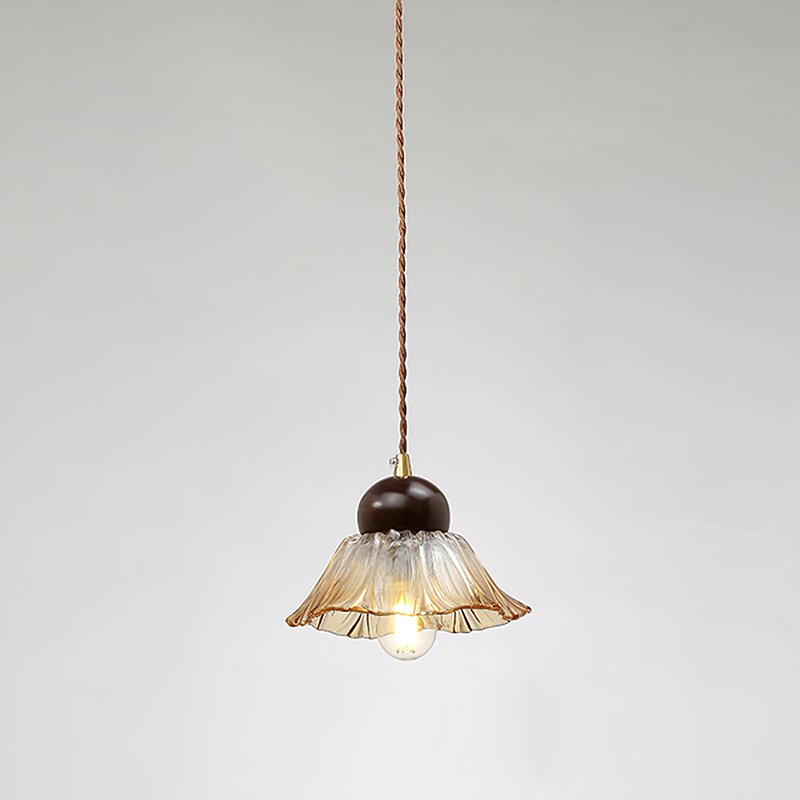 vintage-handcrafted-lotus-ribbed-glass-pendant-light-cognac-floral-ceiling-lamp-for-dining-room
