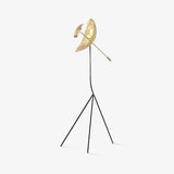 Modern Ribot Sculptural Tall Floor Lamp with Hand Hammered Brass Diffuser